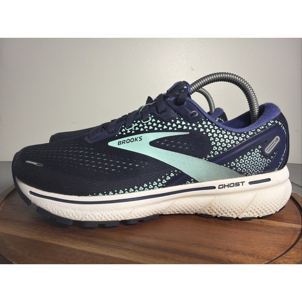 Brooks Ghost 14 Womens Size 8.5 D Wide Running Shoes Navy 1203561D446
